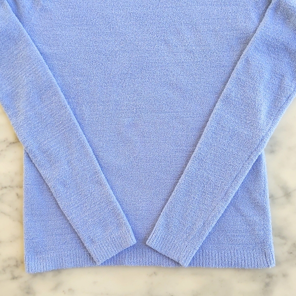 NWOT. Sky Blue Fluffy and Stretch Turtleneck Sweater. - Picture 6 of 6